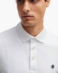 BOSS Black Mercerized-Cotton Polo Shirt With Double Monogram | LEVISONS