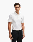 BOSS Black Mercerized-Cotton Polo Shirt With Double Monogram | LEVISONS
