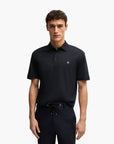 BOSS Black Mercerized-Cotton Polo Shirt With Double Monogram | LEVISONS