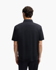 BOSS Black Mercerized-Cotton Polo Shirt With Double Monogram | LEVISONS