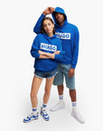 Hugo Blue Relaxed-Fit Hoodie In French Terry With Logo Print | LEVISONS