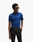 BOSS Black Mercerized-Cotton Polo Shirt With Jacquard Pattern | LEVISONS