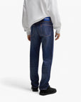 Hugo Blue Regular-Fit Jeans In Dark-Blue Stonedwashed Denim | LEVISONS