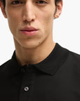 BOSS Black Mercerized-Cotton Regular-Fit Polo Shirt With Stripe Trims | LEVISONS