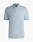 BOSS Black Mercerized-Cotton Regular-Fit Polo Shirt With Stripe Trims | LEVISONS