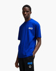 Hugo Blue Cotton-Jersey T-Shirt With Happy Hugo Logo | LEVISONS