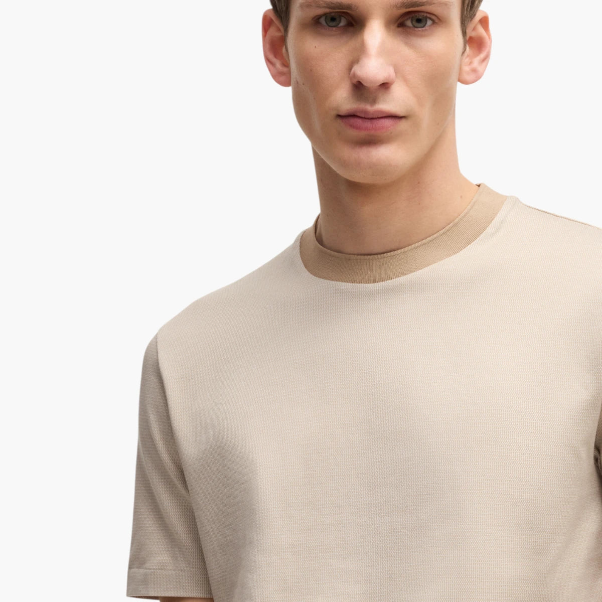 Mercerized-Cotton T-Shirt With Mirco Pattern – Levisons