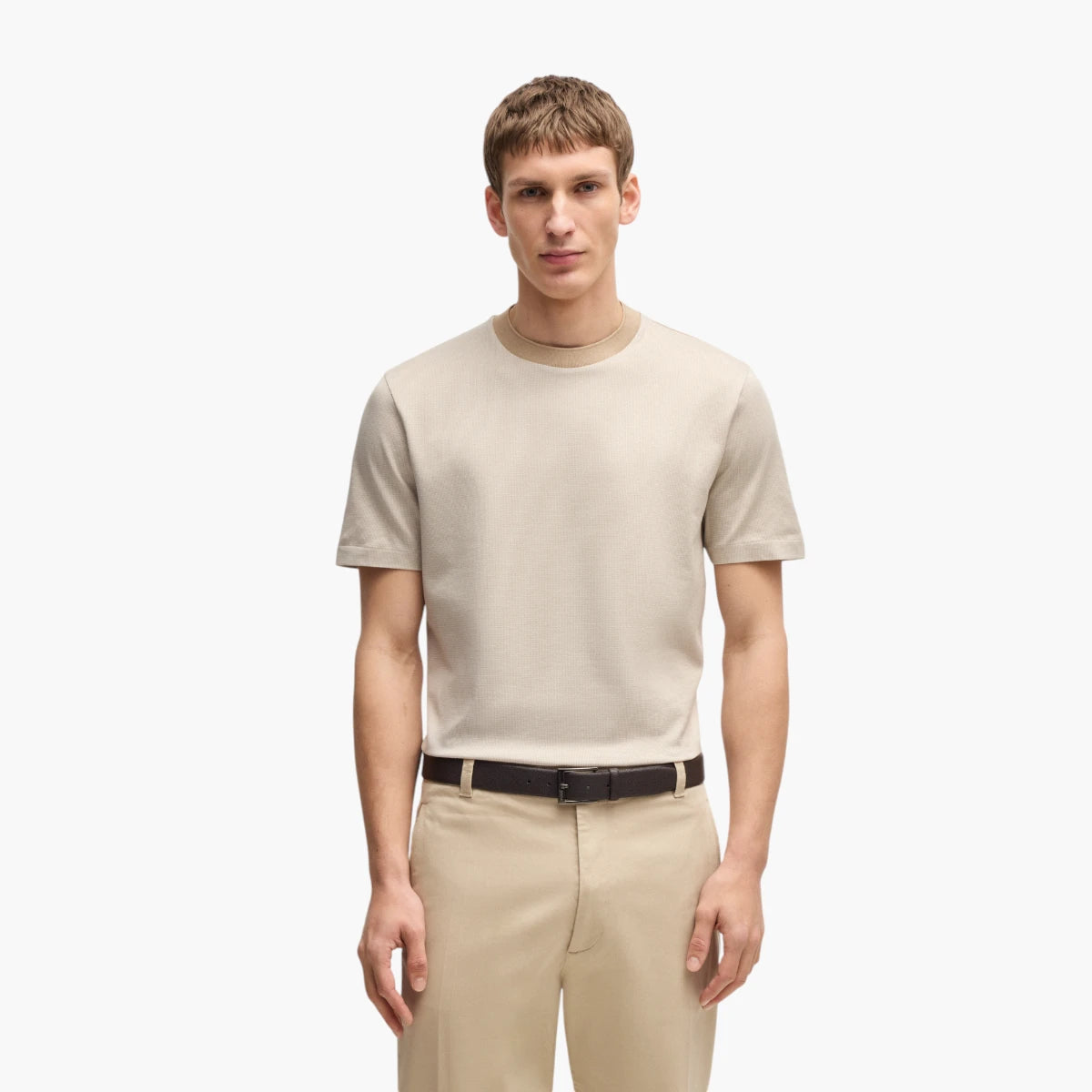 Mercerized-Cotton T-Shirt With Mirco Pattern – Levisons