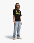 Hugo Blue Cotton-Jersey T-Shirt With Football-Inspired Prints | LEVISONS