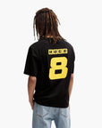 Hugo Blue Cotton-Jersey T-Shirt With Football-Inspired Prints | LEVISONS