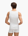 BOSS Black Three-Pack Of Cotton Tank Tops With Embroidered Logos | LEVISONS