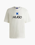 Hugo Blue Cotton-Jersey T-Shirt With Logo | LEVISONS
