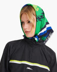 Longchamp Soie Silk Scarf 70X70 Green | LEVISONS