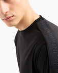 Emporio Armani Regular Fit Crewneck T-Shirt With Embossed Logo Tape | LEVISONS