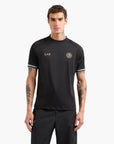 EA7 Regular Fit Crewneck Soccer T-Shirt With Contrasting Branding | LEVISONS