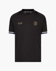 EA7 Regular Fit Crewneck Soccer T-Shirt With Contrasting Branding | LEVISONS