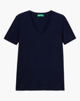 United Colors Of Benetton Woman Pure Cotton T-Shirt With V-Neck | LEVISONS