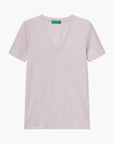 United Colors Of Benetton Woman Pure Cotton T-Shirt With V-Neck | LEVISONS