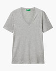 United Colors Of Benetton Woman Pure Cotton T-Shirt With V-Neck | LEVISONS