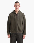 Emporio Armani All Over Logo Regular Fit Cotton Hooded Zip Up Sweatshirt | LEVISONS
