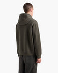 Emporio Armani All Over Logo Regular Fit Cotton Hooded Zip Up Sweatshirt | LEVISONS