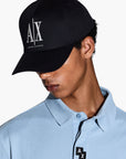 Armani Exchange Icon Cotton Baseball Cap With Contrast Branding | LEVISONS