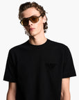 Emporio Armani Cotton Piqué T-Shirt With Eagle Patch | LEVISONS