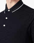 Emporio Armani All Over Eagle Mercerised Cotton Polo T-Shirt | LEVISONS