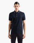 Emporio Armani All Over Eagle Mercerised Cotton Polo T-Shirt | LEVISONS