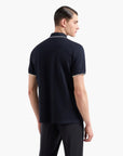 Emporio Armani All Over Eagle Mercerised Cotton Polo T-Shirt | LEVISONS