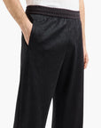 Armani Exchange All Over Logo Regular Fit Cotton Jacquard Trousers With Elasticated Waistband | LEVISONS