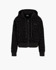 EA7 All Over Logo Cropped Cotton Zip Up Hooded Sweatshirt | LEVISONS