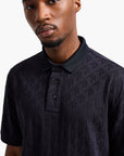 Armani Exchange Regular Fit Monochromatic All Over Logo Cotton Polo Shirt | LEVISONS