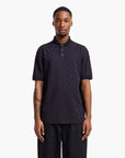 Armani Exchange Regular Fit Monochromatic All Over Logo Cotton Polo Shirt | LEVISONS