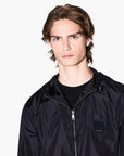 Armani Exchange Regular Fit Icon Zip Up Hooded Windbreaker Jacket With Monochromartic Logo Patch | LEVISONS