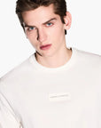 Armani Exchange White Edition Slim Fit Cotton Crewneck T-Shirt With Central Logo Patch | LEVISONS