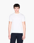 Armani Exchange White Edition Slim Fit Cotton Crewneck T-Shirt With Central Logo Patch | LEVISONS