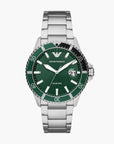 Emporio Armani Silver Round Stainless Steel Watch | LEVISONS