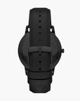 Emporio Armani Black Round Three-Hand Date Leather Watch | LEVISONS