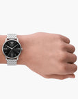 Emporio Armani Silver Round Three-Hand Date Stainless Steel Watch | LEVISONS