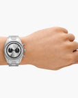 Emporio Armani Silver Round Chronograph Stainless Steel Watch | LEVISONS