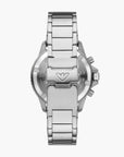 Emporio Armani Silver Round Solar-Powered Chronograph Stainless Steel Watch | LEVISONS