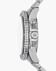 Emporio Armani Silver Round Solar-Powered Chronograph Stainless Steel Watch | LEVISONS