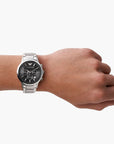 Emporio Armani Silver Round Chronograph Stainless Steel Watch | LEVISONS