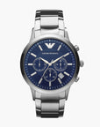 Emporio Armani Silver Round Chronograph Stainless Steel Watch | LEVISONS