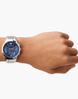 Emporio Armani Silver Round Chronograph Stainless Steel Watch | LEVISONS