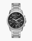 Armani Exchange Silver Stainless Steel Round Watch | LEVISONS