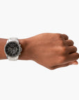Armani Exchange Silver Stainless Steel Round Watch | LEVISONS