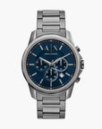 Armani Exchange Gunmetal Stainless Steel Round Watch | LEVISONS