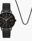 Armani Exchange Black Stainless Steel Round Watch | LEVISONS
